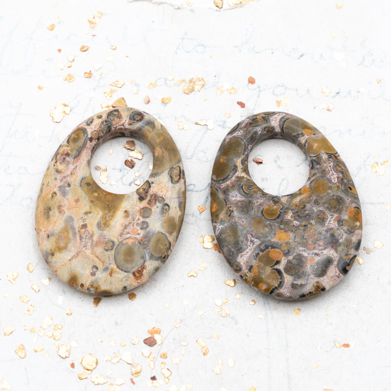 Stone Drop Hoop Pair