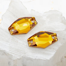 Load image into Gallery viewer, 18mm Topaz Hexagon Sew-On Premium Austrian Crystal Link Pair
