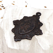 Load image into Gallery viewer, Oxidized Fleur-de-Lis Mary Pendant
