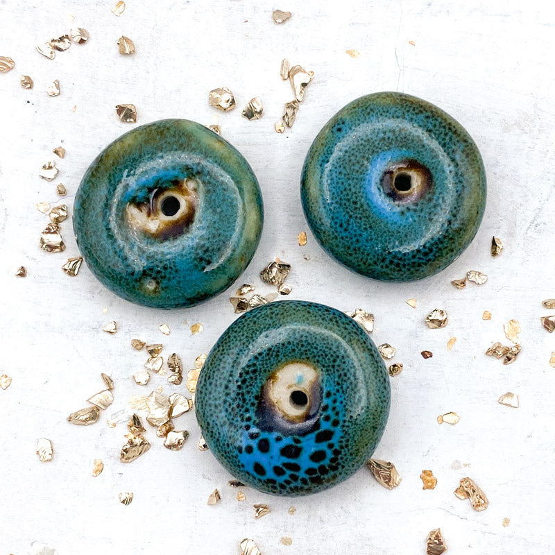 Turquoise Blue Ceramic Donut Melon