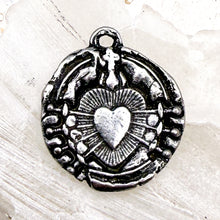 Load image into Gallery viewer, Pre-Order Antique Silver Immaculate Heart of Seven 7 Sorrows Pendant
