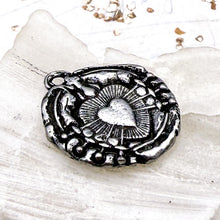 Load image into Gallery viewer, Pre-Order Antique Silver Immaculate Heart of Seven 7 Sorrows Pendant
