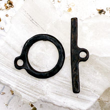 Load image into Gallery viewer, Pre-Order Small Oxidized Hammered Toggle Clasp

