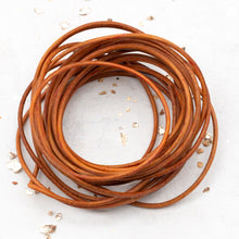 Load image into Gallery viewer, 1mm Natural Brown-Orange Round Leather Cord
