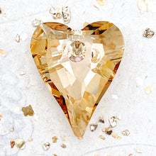 Load image into Gallery viewer, 37mm Golden Shadow Wild Heart Premium Crystal Pendant
