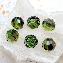 Load image into Gallery viewer, 8mm Peridot Bronze Shade Premium Austrian Crystal Faceted Bead Set - 4pcs
