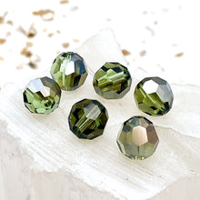 Load image into Gallery viewer, 8mm Peridot Bronze Shade Premium Austrian Crystal Faceted Bead Set - 4pcs
