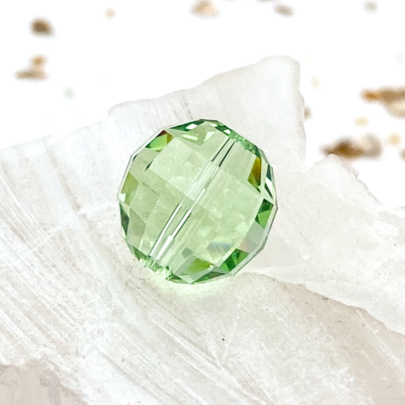 12mm Peridot Chessboard Premium Austrian Crystal Bead