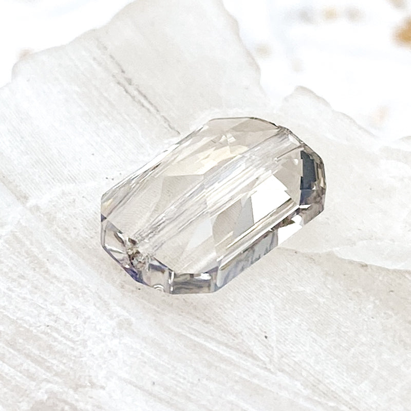 14x9.5mm Silver Shade Premium Austrian Crystal Emerald Cut Bead