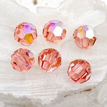 Load image into Gallery viewer, 8mm Rose Peach AB Premium Austrian Crystal Faceted Bead Set - 4pcs
