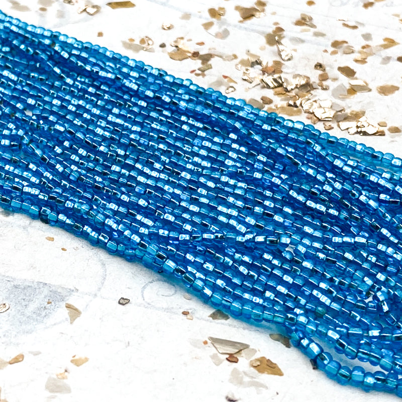 10/0 Metallic Aqua Seed Bead Hank