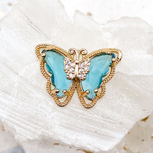 Load image into Gallery viewer, Pre-Order Sky Blue Micro Pave Cubic Zirconia Butterfly Charm
