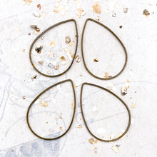 Load image into Gallery viewer, Antique Brass Teardrop Open Bead Frames
