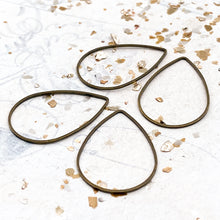 Load image into Gallery viewer, Antique Brass Teardrop Open Bead Frames
