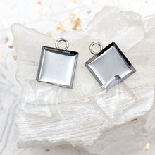 Load image into Gallery viewer, 10mm Stainless Steel Square Bezel Pendant
