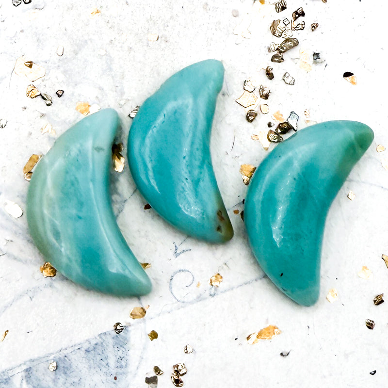 Amazonite Crescent Moon Bead