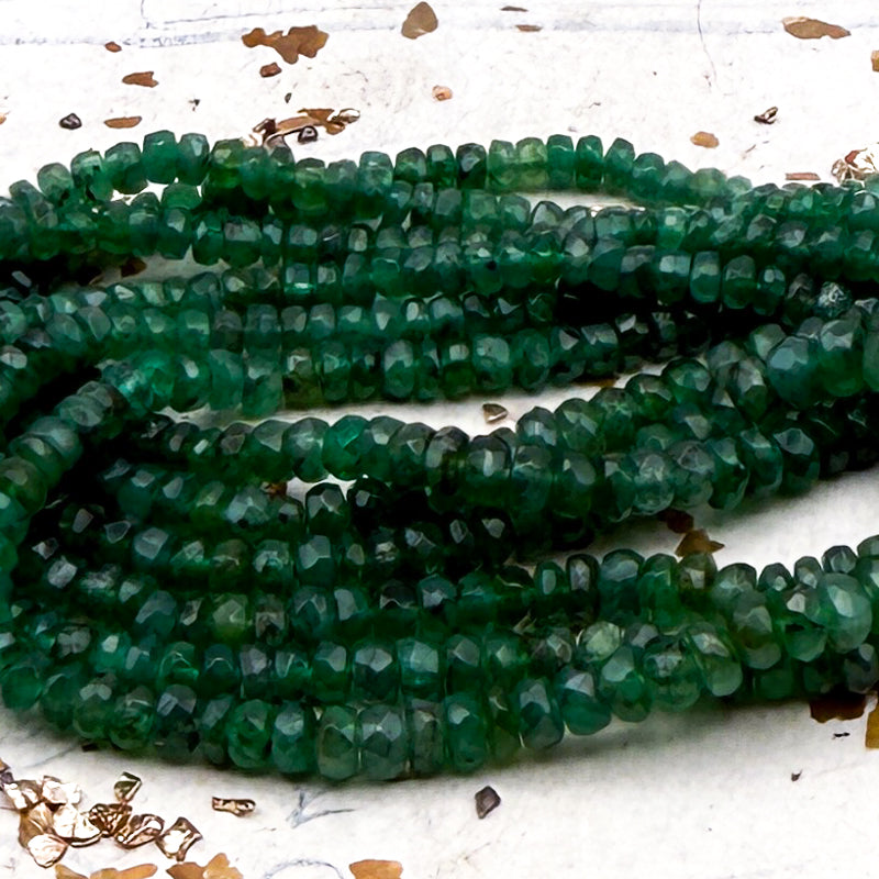 Pre-Order Graduated Faceted Emerald Bead Strand