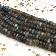Load image into Gallery viewer, Pre-Order Faceted Roundel Labradorite Bead Strand-K
