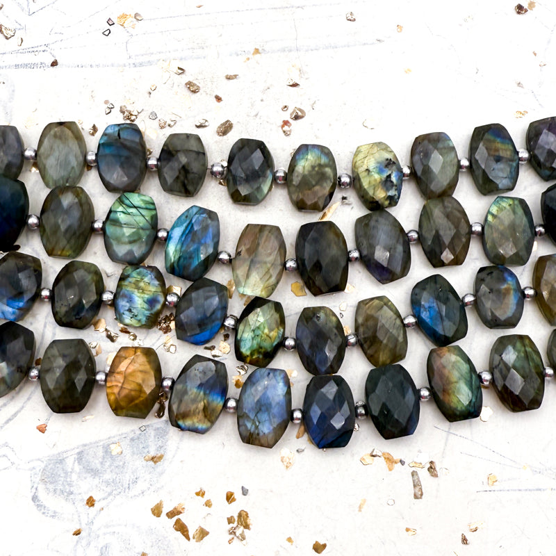 Pre-Order Fancy Oval Labradorite Bead Strand-H