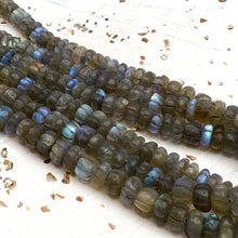 Load image into Gallery viewer, Pre-Order Melon Carved Labradorite Bead Strand-L
