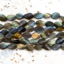 Load image into Gallery viewer, Pre-Order Twisted Flat Oval Labradorite Bead Strand-G
