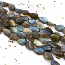Load image into Gallery viewer, Pre-Order Twisted Flat Oval Labradorite Bead Strand-G
