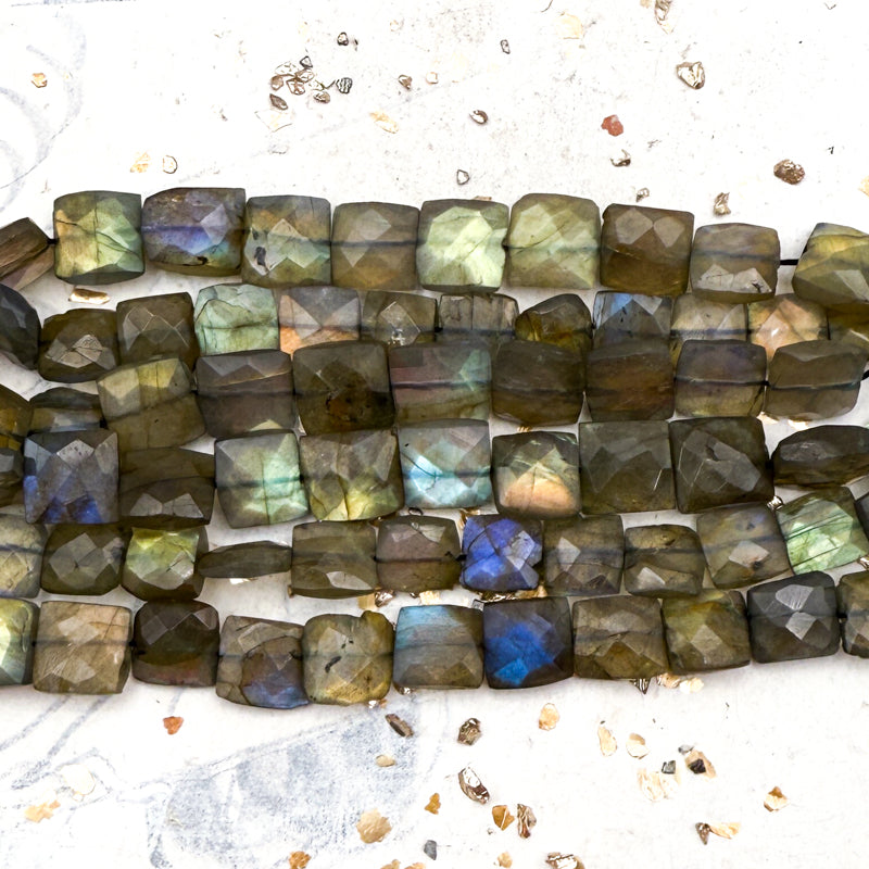 Pre-Order Cushion Labradorite Bead Strand-C