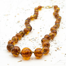 Load image into Gallery viewer, Golden Amber Graduated Venetian Glass Necklace

