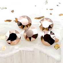 Load image into Gallery viewer, 8mm Foiled Rose Gold Xirius Chaton Crystal Bead Set-5pcs
