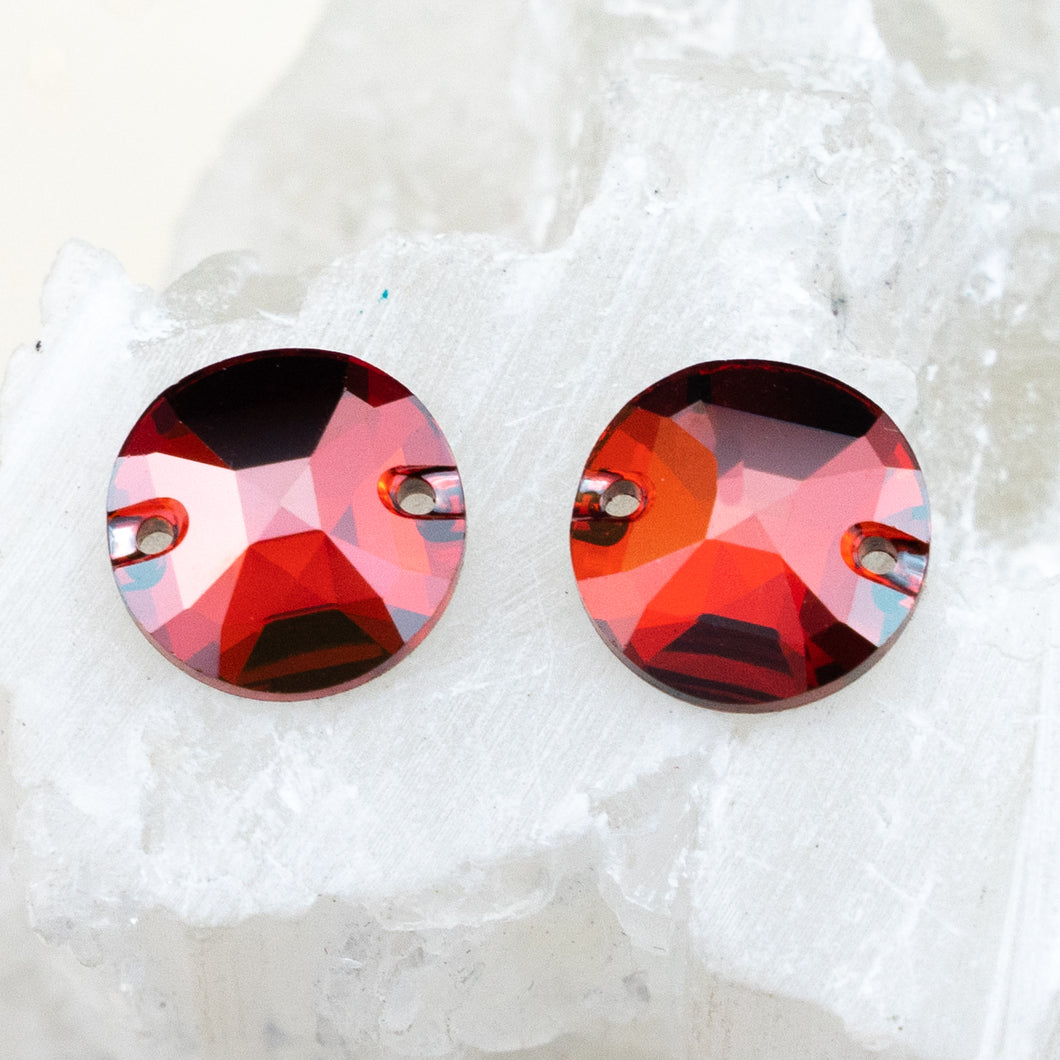 12mm Red Magma Classic Sew-On Premium Crystal Link Pair