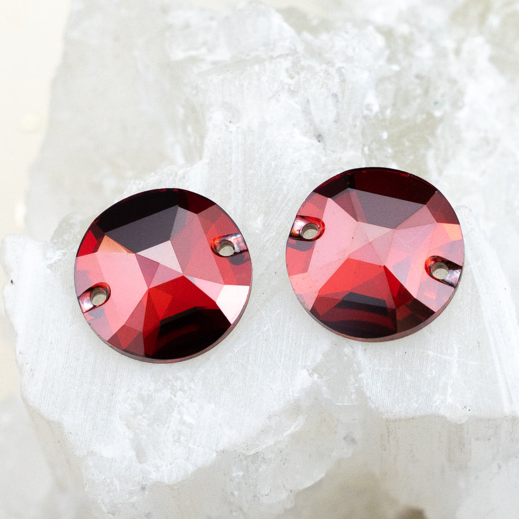 14mm Red Magma Classic Sew-On Premium Crystal Link Pair