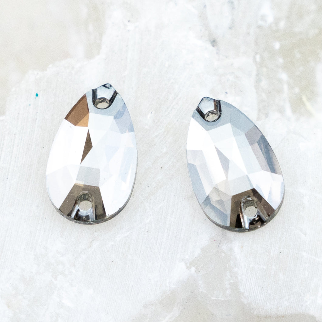 12x7mm Satin Classic Drops Sew-On Premium Crystal Bead Pair - Doorbuster