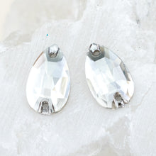 Load image into Gallery viewer, 12x7mm Silver Shade Classic Drops Sew-On Premium Crystal Bead Pair - Doorbuster
