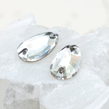 Load image into Gallery viewer, 12x7mm Silver Shade Classic Drops Sew-On Premium Crystal Bead Pair - Doorbuster
