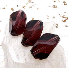 Load image into Gallery viewer, Pre-Order 20x13.5mm Burgundy Austrian Crystal Cubist Bead - 3pcs
