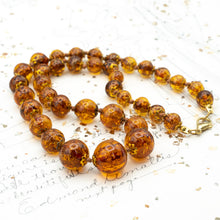 Load image into Gallery viewer, Golden Amber Graduated Venetian Glass Necklace
