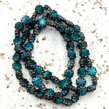 Load image into Gallery viewer, Pre-Order 9mm Cactus Flower Sea Green and Sky Blue with Bronze Finish
