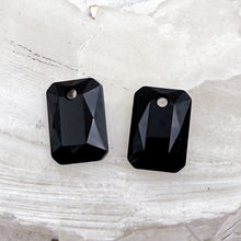 Load image into Gallery viewer, 11.5mm Jet Austrian Crystal Emerald Cut Pendant - 2pcs
