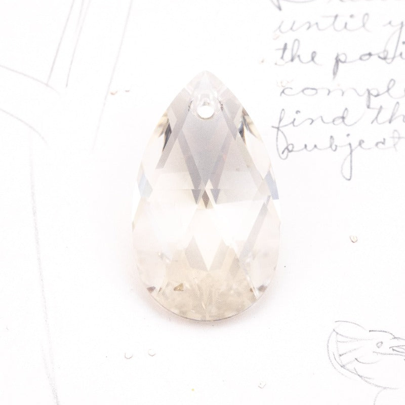 50mm Silver Shade Pear-Shaped Premium Crystal Pendant