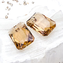 Load image into Gallery viewer, Pre-Order 16mm Austrian Crystal Light Colorado Topaz Emerald Cut Pendant - 2pcs
