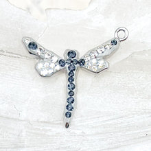Load image into Gallery viewer, Clear and Grey Dragonfly Premium Austrian Crystal Charm
