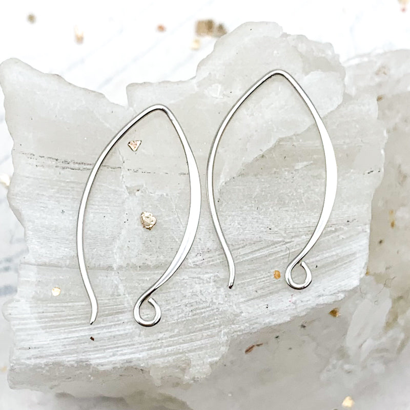 Sterling Silver Small Marquis Ear Wire Pair