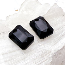 Load image into Gallery viewer, 11.5mm Jet Austrian Crystal Emerald Cut Pendant - 2pcs
