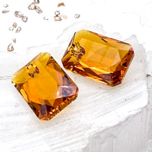 Load image into Gallery viewer, 16mm Austrian Crystal Topaz Emerald Cut Pendant - 2pcs
