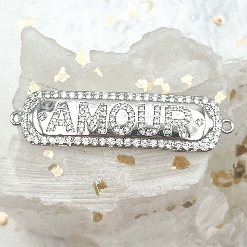 Pre-Order Silver Amour Rhinestone Rectangular Link
