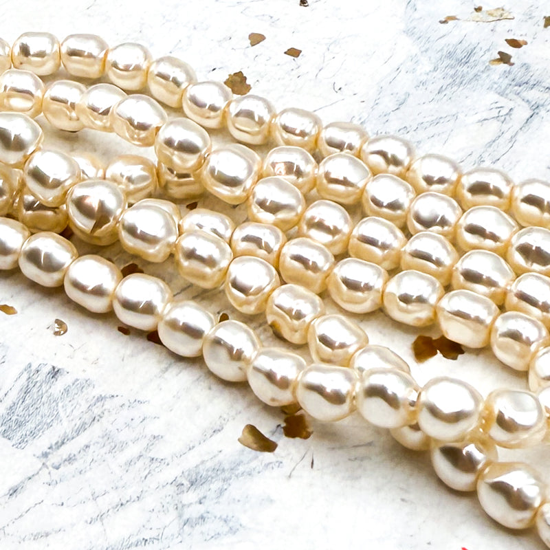 6mm Creamrose Light Premium Austrian Crystal Pearl Strand