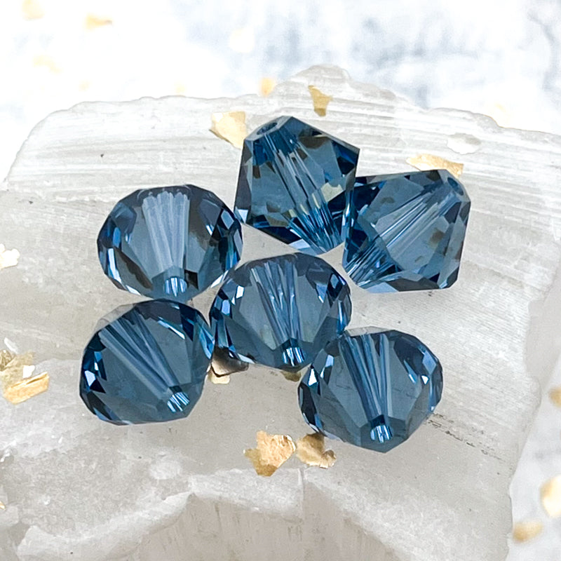 10mm Denim Blue Xilion Bead Premium Austrian Crystal-6 pcs