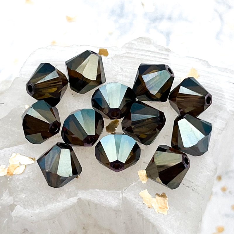 8mm Bronze Shade 2x Xilion Bead Premium Austrian Crystal-12 pcs