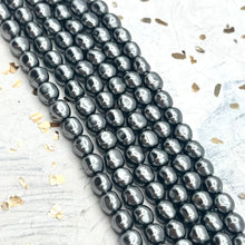 Load image into Gallery viewer, 6mm Dark Grey Premium Austrian Crystal Pearl Bead Strand
