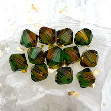 Load image into Gallery viewer, 8mm Fern Green-Topaz Blue Xilion Bead Premium Austrian Crystal-12 pcs
